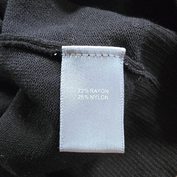 PLUS SIZE 2XL 2X Black long sleeve sweater silver ribbon Love Script stitched on - Picture 5 of 6